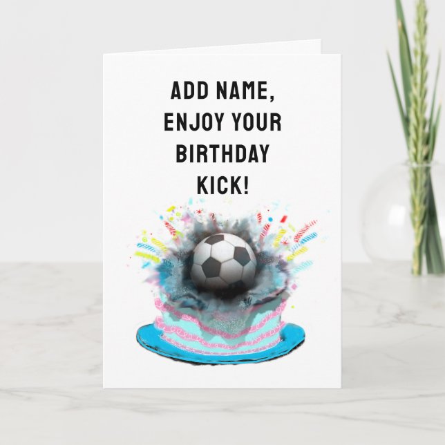 funny soccer birthday greeting card (Front)