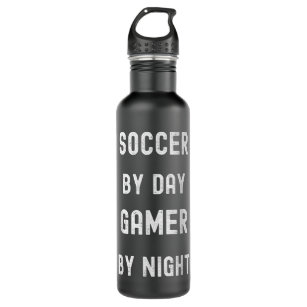 Funny Soccer By Day Gamer By Night Gamer 710 Ml Water Bottle