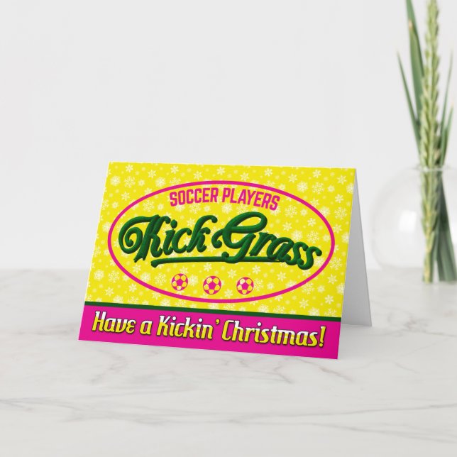 Funny Soccer Christmas Card Holiday Card (Front)