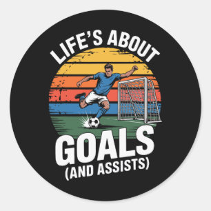 Funny Soccer Comedy Art For Boys Girls Men Women S Classic Round Sticker