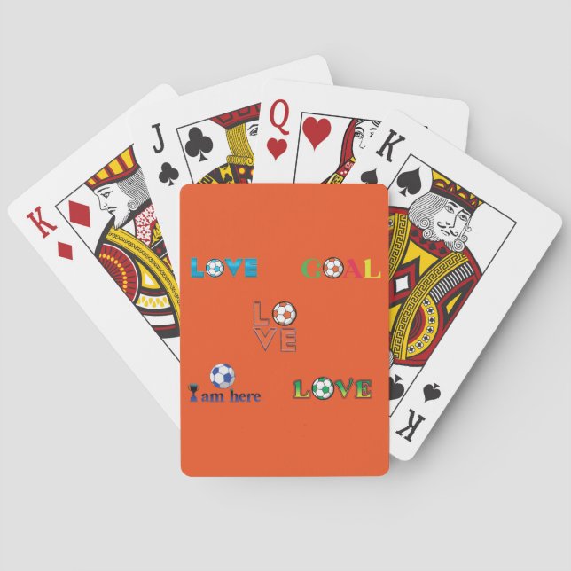Funny Soccer Cup Sticker Playing Cards (Back)