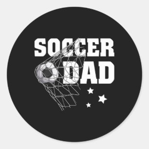 Funny Soccer Dad Daddy Soccer Sport Lover Fan Fath Classic Round Sticker