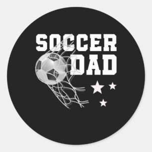Funny Soccer Dad Daddy Soccer Sport Lover Fan Fath Classic Round Sticker