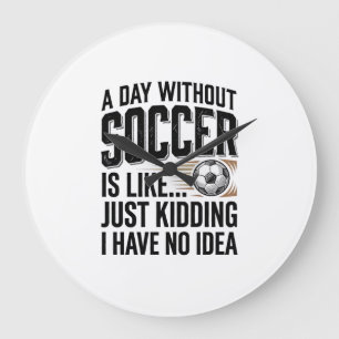 Funny Soccer Day Quote Vintage Shirt Design_1 Large Clock