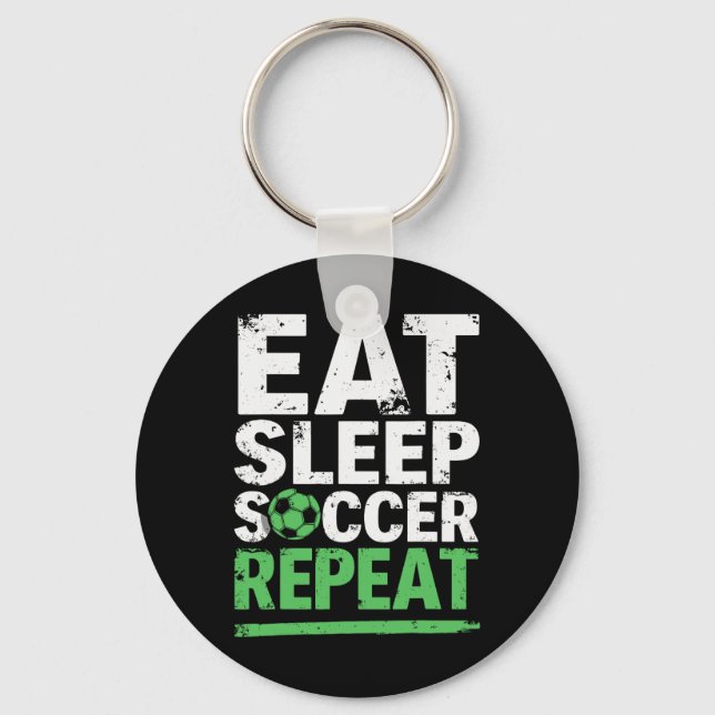 Funny Soccer Eat Sleep Soccer Repeat  Key Ring (Front)