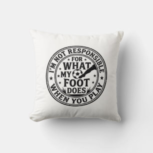 Funny Soccer Foot Warning Vintage Shirt Design_1 Cushion