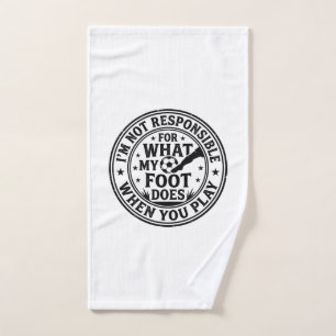 Funny Soccer Foot Warning Vintage Shirt Design_1 Hand Towel