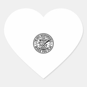 Funny Soccer Foot Warning Vintage Shirt Design_1 Heart Sticker