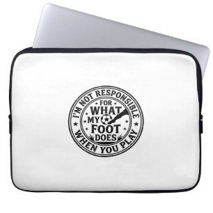 Funny Soccer Foot Warning Vintage Shirt Design_1 Laptop Sleeve