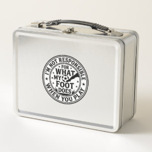 Funny Soccer Foot Warning Vintage Shirt Design_1 Metal Lunch Box