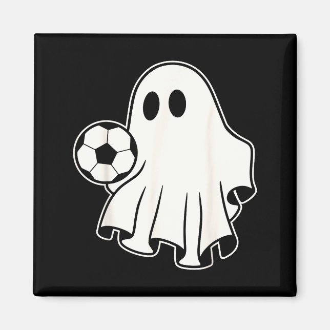 Funny Soccer Ghost Playing Soccer Lovers Halloween Magnet (Front)