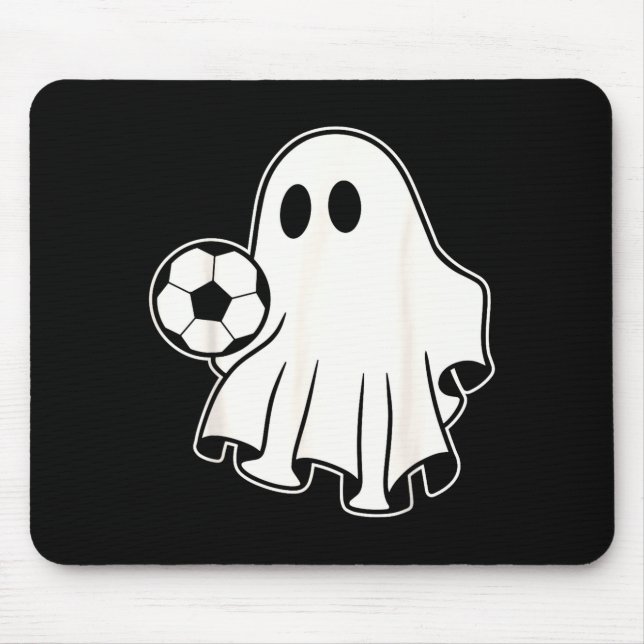 Funny Soccer Ghost Playing Soccer Lovers Halloween Mouse Mat (Front)