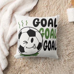Funny Soccer Goal Shirt Cute Football Ball Cartoon Cushion