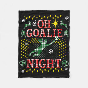 Funny Soccer Goalie Ugly Christmas Sweater Party G Fleece Blanket