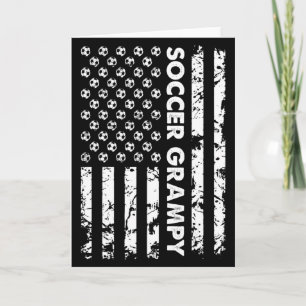 Funny Soccer Grampy American Flag Vintage Soccer T Card