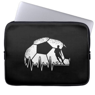Funny Soccer Heartbeat Soccer Player Laptop Sleeve
