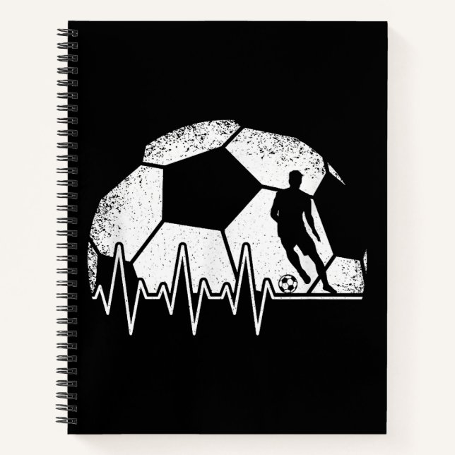 Funny Soccer Heartbeat Soccer Player Notebook (Front)