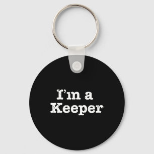 Funny Soccer I'm A Keeper Vintage Distressed Key Ring