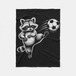 Funny Soccer Ll Racoon Kick Win Game Hair Don't C Fleece Blanket