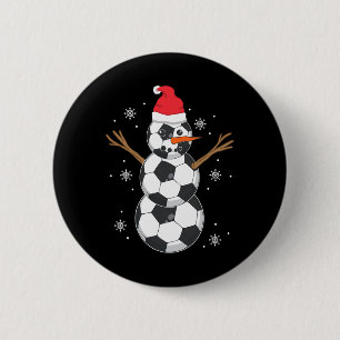 Funny Soccer Ll Snowman Sport Lover Gift Christmas 6 Cm Round Badge