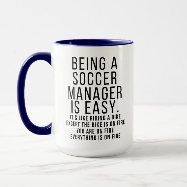 Funny Soccer Manager Mug (Left)