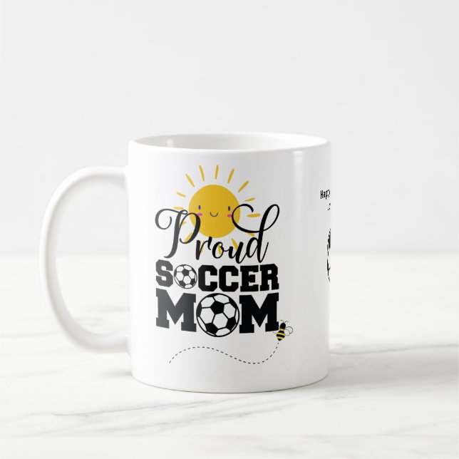 Funny SOCCER MOM Mothers Day Birthday Personalised Coffee Mug (Left)