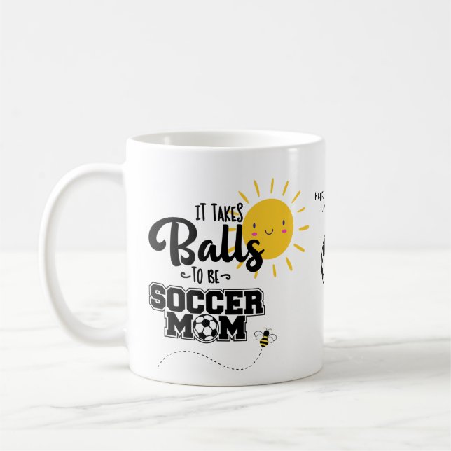 Funny SOCCER MOM Mothers Day Birthday Personalised Coffee Mug (Left)