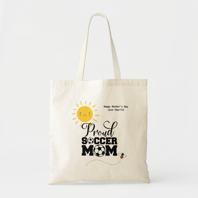 Funny SOCCER MOM Mothers Day Birthday Personalize Tote Bag (Front)