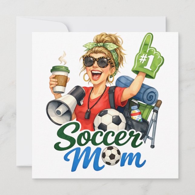 Funny Soccer Mum  Card (Front)