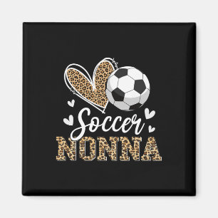 Funny Soccer Nonna Leopard Nonna Soccer Player Magnet