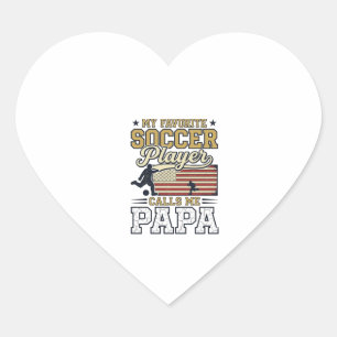 Funny Soccer Papa Vintage Shirt Design_1 Heart Sticker
