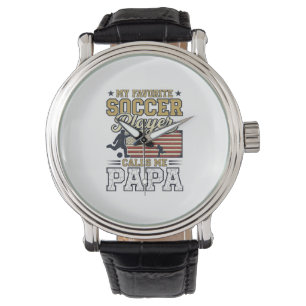 Funny Soccer Papa Vintage Shirt Design_1 Watch