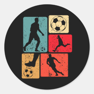 Funny Soccer Player Byll Game Enthousiast Boys Soc Classic Round Sticker