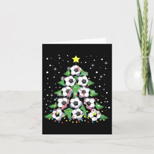 Funny Soccer Player Xmas Lights Soccer Christmas T Card