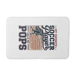 Funny Soccer Pops Vintage Engraving Shirt Design_1 Bath Mat