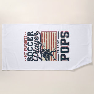 Funny Soccer Pops Vintage Engraving Shirt Design_1 Beach Towel