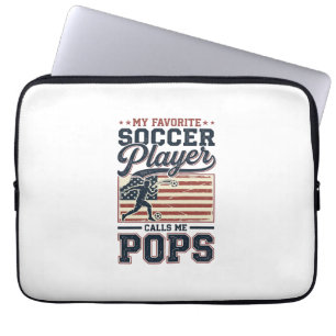 Funny Soccer Pops Vintage Engraving Shirt Design_1 Laptop Sleeve