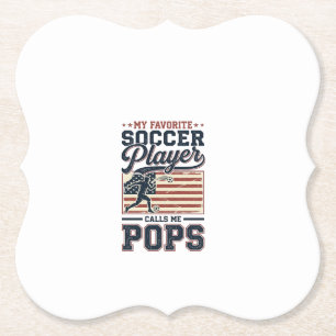 Funny Soccer Pops Vintage Engraving Shirt Design_1 Paper Coaster