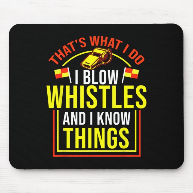 Funny Soccer Referee Design, Gift For Ref  Mouse Mat (Front)