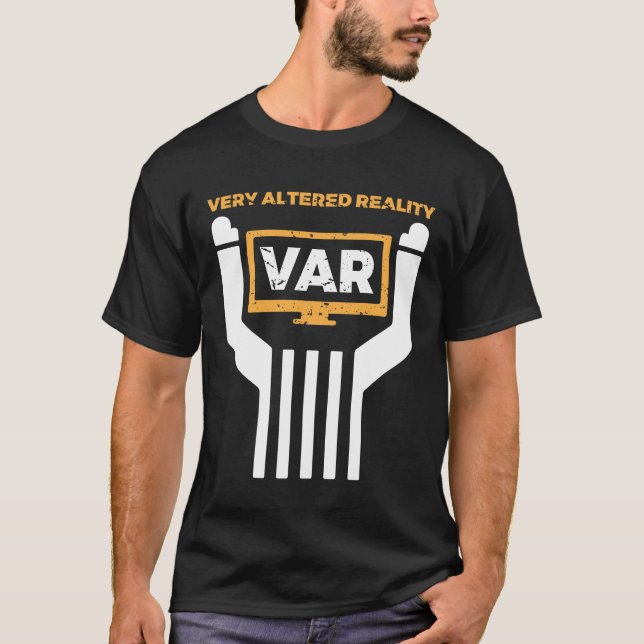 Funny Soccer Referee Gift, VAR Video Assistant T-Shirt (Front)