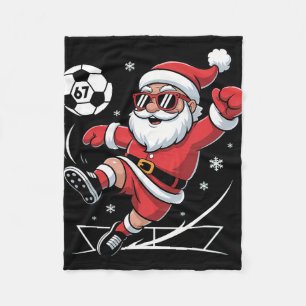 Funny Soccer Santa 67 Meme Christmas Xmas Pyjamas Fleece Blanket