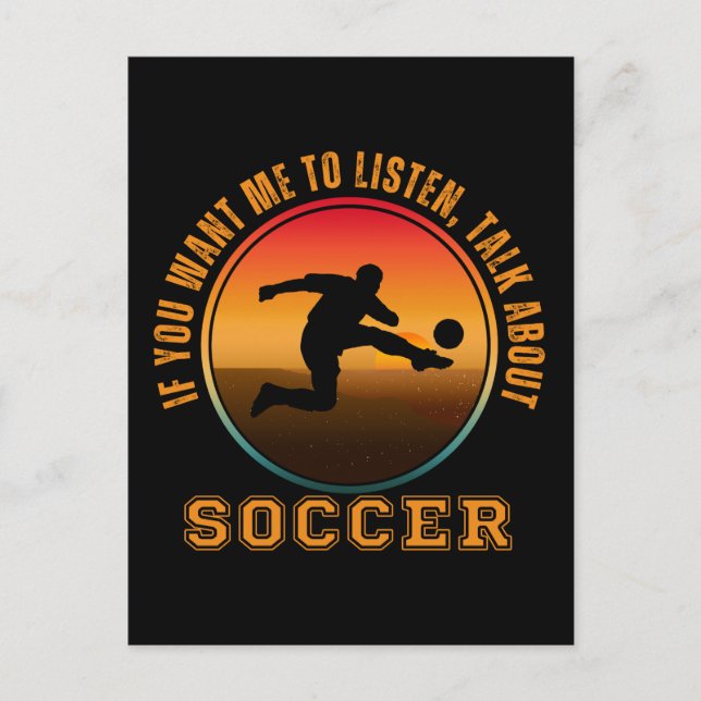 Funny Soccer Saying Vintage Silhouette Player  Postcard (Front)
