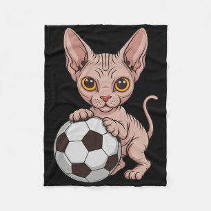 Funny Soccer Sphynx Just Girl Who Loves Cats Play Fleece Blanket