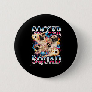 Funny Soccer Squad Retro Dog Meme Cool Brainrot Bo 6 Cm Round Badge