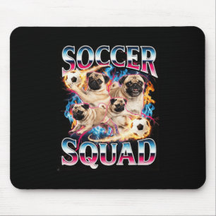 Funny Soccer Squad Retro Dog Meme Cool Brainrot Bo Mouse Mat