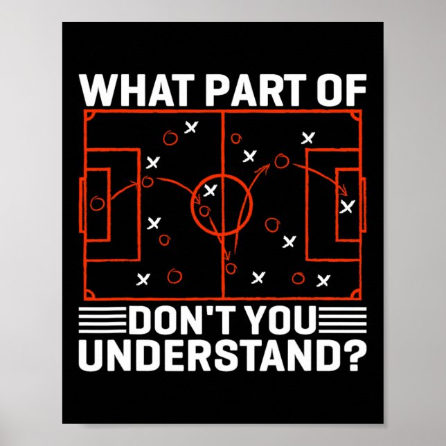 Funny Soccer Strategy Board Meme Design  Poster (Front)