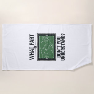 Funny Soccer Tactics Coach Vintage Shirt Design_1 Beach Towel