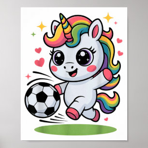 Funny Soccer Unicorn Just Girl Who Loves Play Mom Poster