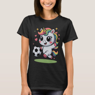 Funny Soccer Unicorn Just Girl Who Loves Play Mum T-Shirt