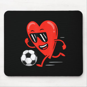 Funny Soccer Valentines Day Heart Boys Mens Sports Mouse Mat